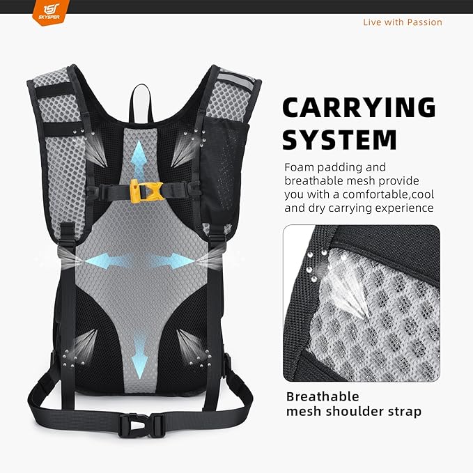 SKYSPER Small Hiking Backpack - 15L Travel Daypack Lightweight Bag Water Resistant Hiking Backpacks for Women Men