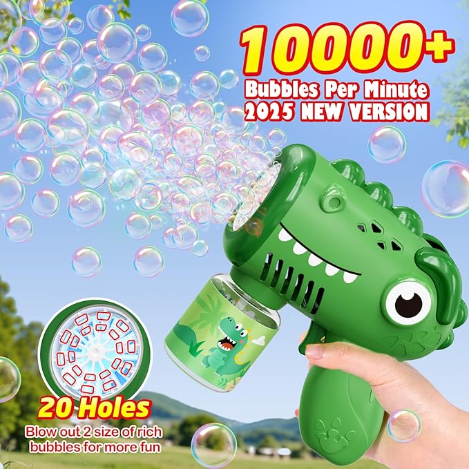 Toys for Ages 3-8 Boys Girls: Yunaking 2 Pack Bubble Machine Gun for Kids Rechargeable with Bubble Solutions, Kids Toys Gifts for 3 4 5 6 7 8 Years Old Boy Girl Birthday Toy for Kid Toddlers Ages 4-6