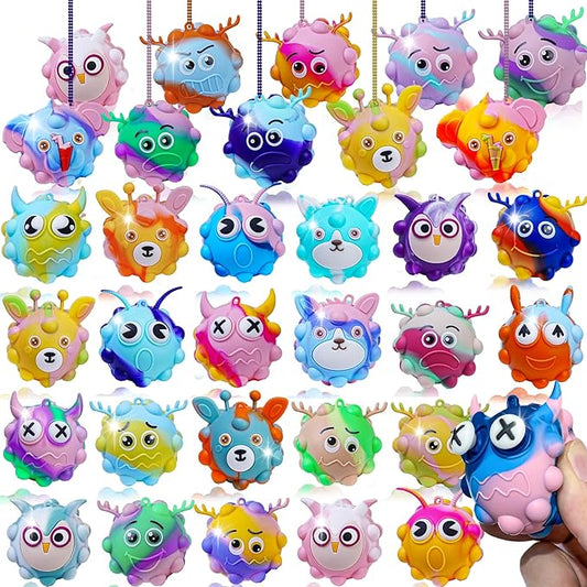72pcs Pop Fidget Bulk 3D Stress Ball Toy, Pop Toy Party Favors for Birthday, Sensory Toys Bulk Squeeze Toys, Easter Basket Stuffers, Classroom Prizes Stocking Stuffers for Adults Toddler
