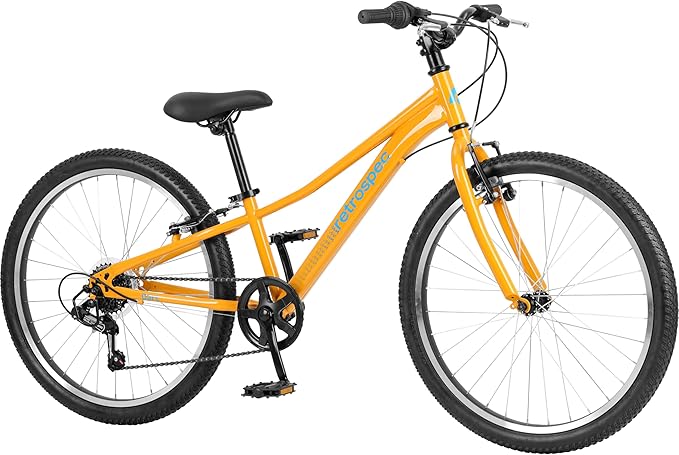 Retrospec Dart 20 & 24 Inch Kids Bike - 7-Speed Hybrid Bicycle for Ages 6-11 with 29in All-Season Tires & Shock Absorption - Adjustable Height Youth Bike with V-Brakes & Smooth Gear Shifting