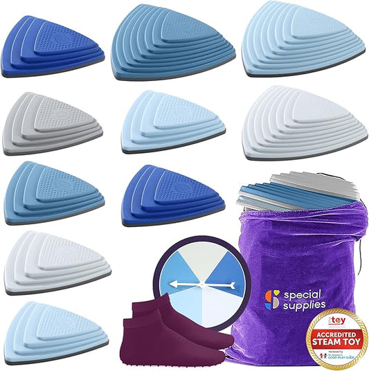 Special Supplies 10 Stepping Stones for Kids Indoor and Outdoor Balance Blocks Promote Coordination, Balance Strength Child Safe Rubber, Non-Slip Edging