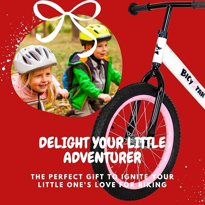 16 Inch Kids Balance Bike for 5-8 Year Old, No Pedals, Air Tires, Footrests, Adjustable Height for Big Boys, Girls