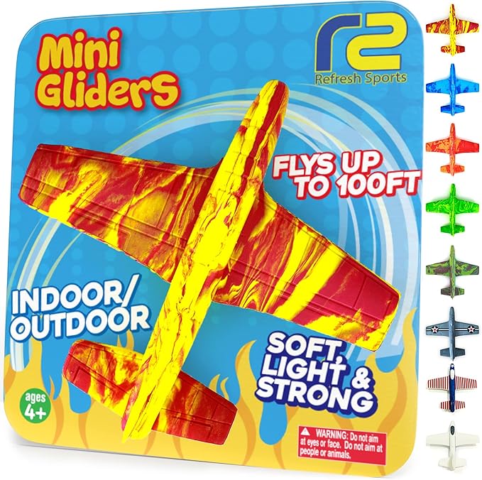 Airplane Toy Foam Glider Plane for Kids: Best Outdoor Toys for Boys & Girls All Ages. Easter Basket Stocking Stuffers Birthday Gift Ideas. Summer Yard Games Great Gifts for Age 4 5 6 7 8 9 + Year Olds