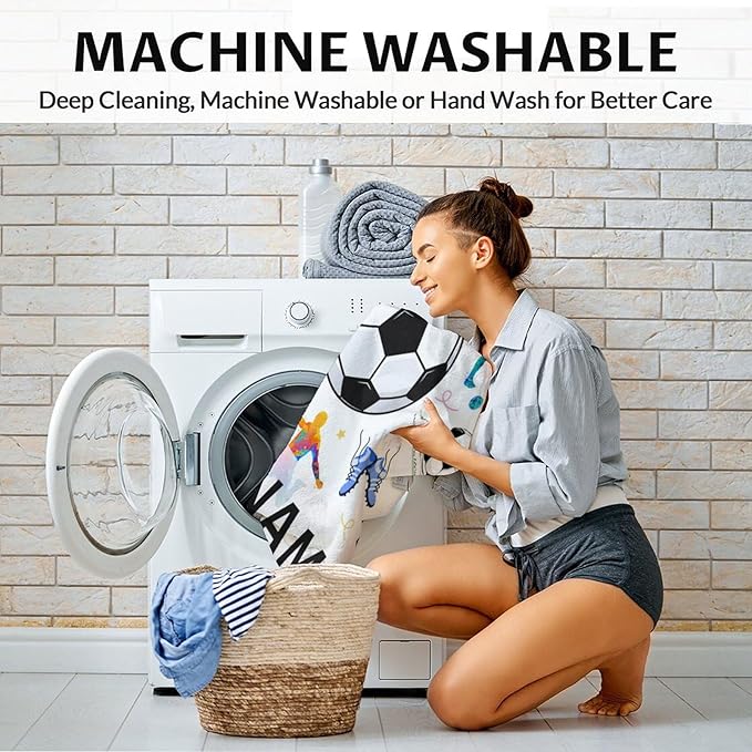 Personalized Soccer Blanket for Kids - 30x40 Inches Lap Size - Soft Fuzzy Cozy Throws Gifts for Soccer Players - Colorful Sports Throw Blanket for Couch, Living Room & Office