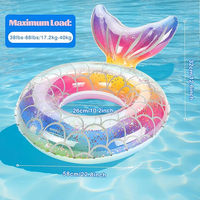 MoKo Inflatable Swimming Ring, Cute Pool Float Tube Decorations Swim Tubes Outdoor Pool Beach Water Floats Party Supplies Floaties