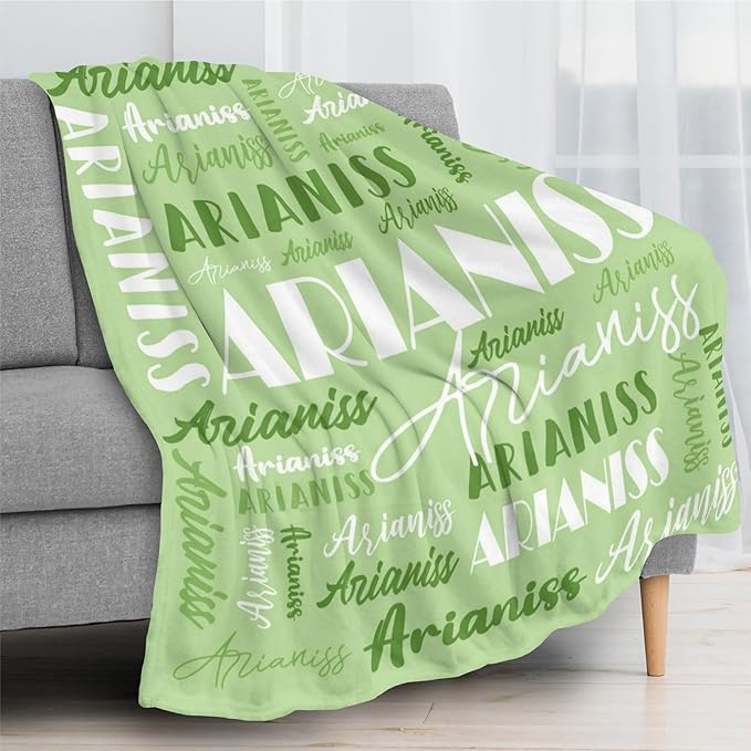Name Blanket Personalized Blanket for Adult Kids Flannel Customize Throw Blanket Custom (Color 03, 40 x 50 Inches)
