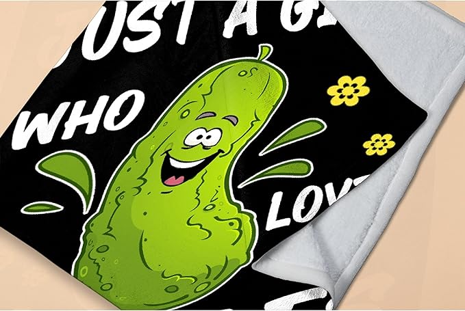 Just Girl Loves Pickles Blanket Soft Blankets and Throws Flannel Cozy Lightweight Quilt Gift Perfect for Bed Sofa Couch-120 x90 Extra Large for Family