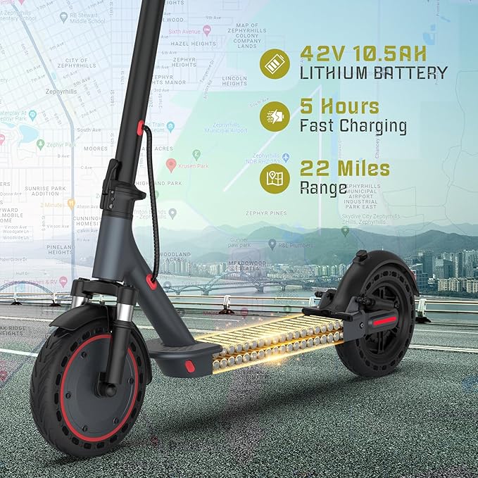 E Scooter for Adults 19-22 MPH 350/500W Motor 281/441Wh Battery,8.5"/10" Tires,Motorized Scooter Up to 22 Miles Range, Foldable Scooter with Double Shock Absorption/Bearing 265 LBS/APP Control