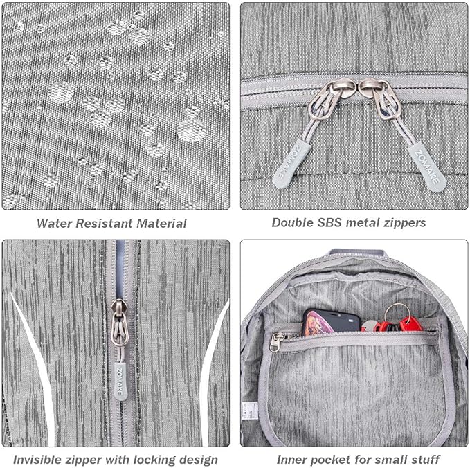 ZOMAKE 25L Ultra Lightweight Packable Backpack, Foldable Hiking Backpacks Water Resistant Small Folding Daypack for Travel(Silver Gray)