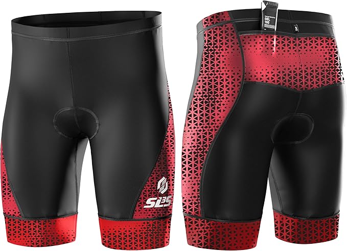 SLS3 Triathlon Shorts - Men's Padded Tri Shorts with 2 Pockets, Medium Compression