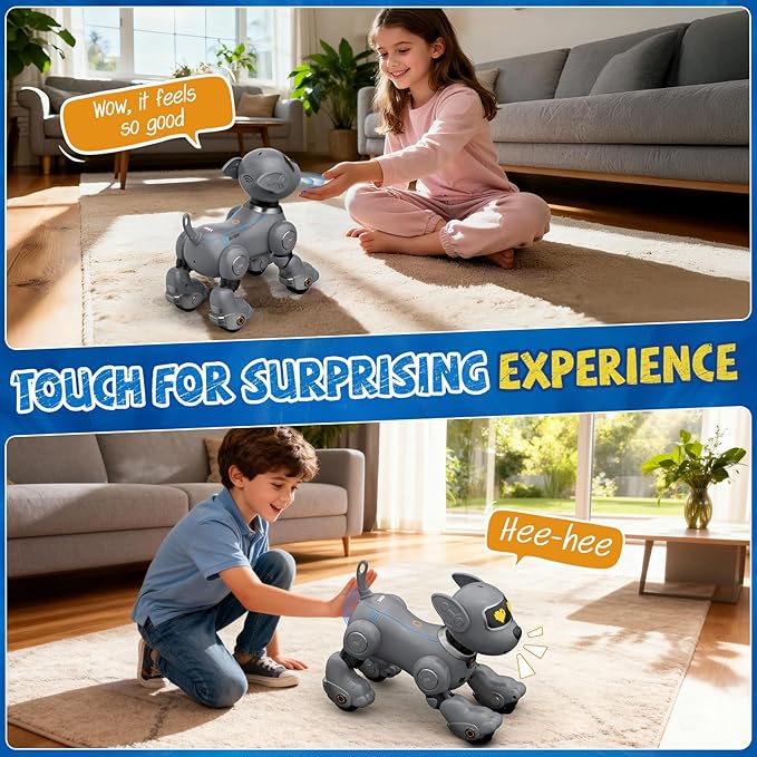 anysun Robot Dog for Kids, Remote Control Dog with Voice and Touch Interaction, Followable Programmable Dog Robot, Singing, Dancing, Talking, Smart Stunt Robot Dog Toy Gift for Boys Girls