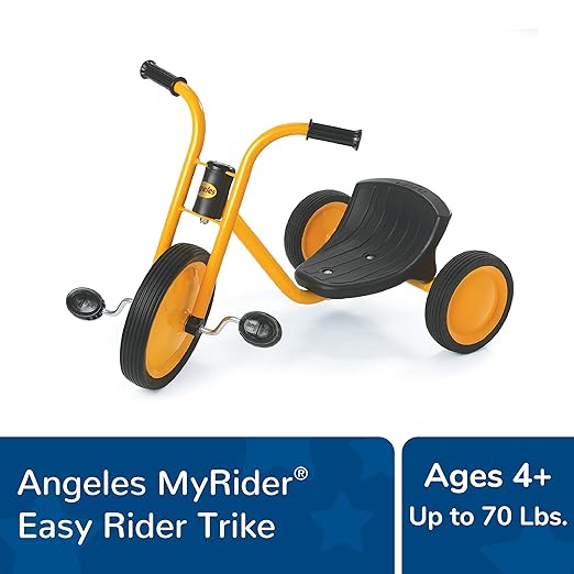 MYRIDER Toddler Trike, Kids Tricycle for Preschool, Daycare, Playground Kids Tricycles, Rubber Tires, Yellow/Black, 14.5" Easy Rider