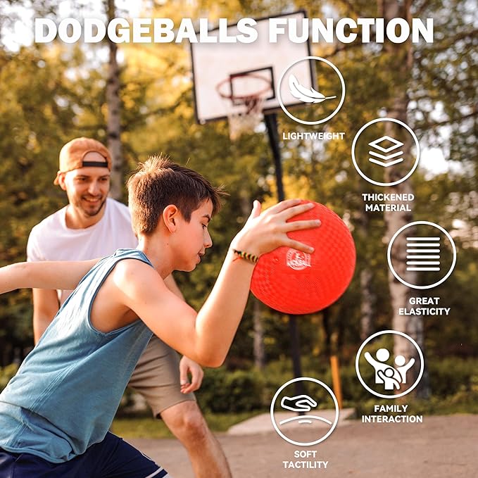 8.5 Inch Kickball Set, Dodgeballs 6 Pack,12 Pack,Playground Balls for Kids&Adults, Bouncy Balls Includes Pump and Storage Bag, Handball for Outdoor & Indoor Games, Boys and Girls Gift with Gift Box