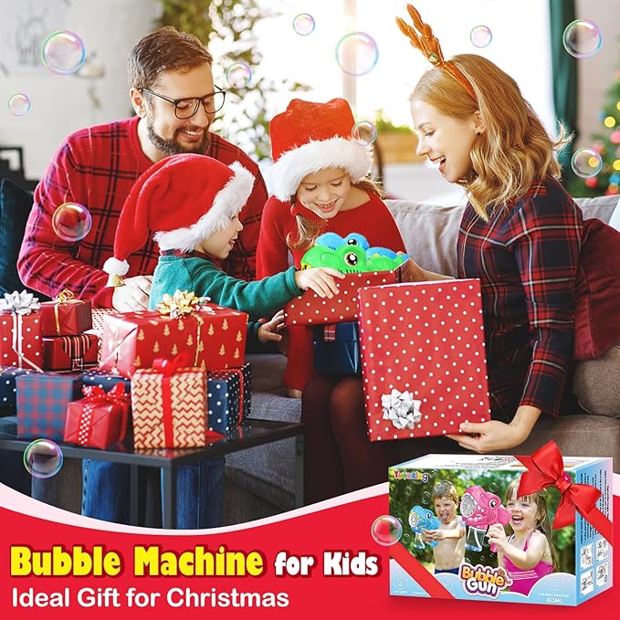 4 Pack Bubble Machine Guns - Toys for Boys Girls Ages 3-5 4-8 with 4 Bottle Solutions Kids Birthday Gift Bubble Blower for Kids Easter Toys Christmas Stocking Stuffers Valentines Outdoor Party Favors