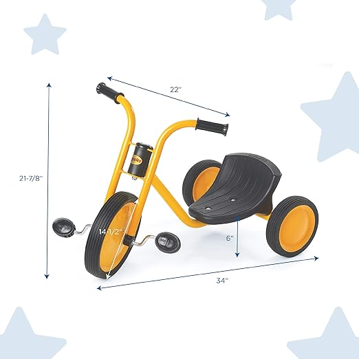 Children’s Factory MyRider Easy Rider Tricycle, Yel-Blk, AFB3640, Kids Outdoor Play Equipment, Girls & Boys Daycare or Preschool Big 3 Wheel Trike