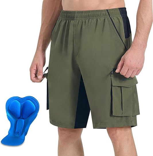 Men's Mountain Bike Shorts 3D Padded Bicycle Biking Shorts Quick Dry Lightweight MTB Cycling Shorts