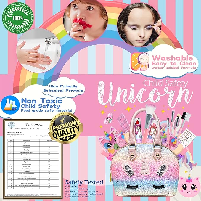 Kids Makeup Sets for Girls - Kids Makeup Sets for Girls 5-8, Maquillaje para Niñas, Play Make Up Kit, Best Toys for Little Girl,Princess Toddler Kid Stuff, Ages3456789 10 Year Old Girl Birthday Gifts