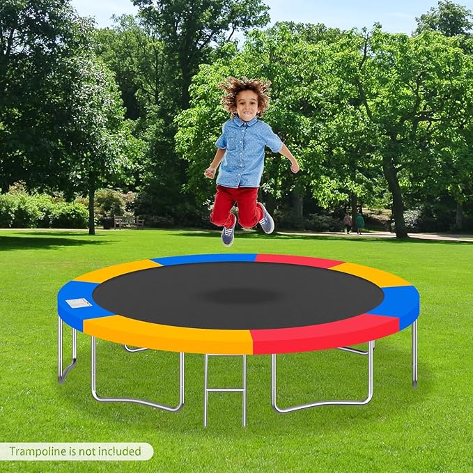 Eapmic Trampoline Pad Replacement, Trampoline Safety Pad, Spring Cover for 8ft 10ft 12ft 14ft 15ft 16ft Round Trampoline with Waterproof Foam Padding, Universal Trampoline Accessories