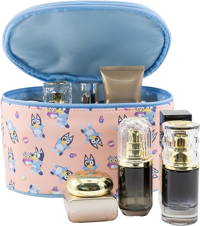 Bluey Makeup Bag – Makeup Organizer, Travel Toiletry Bag for Women & Girls | Cute Cosmetic Bag, Train Case for Kids, Travel Bag, Toiletry Bag for Women, Make up Storage | Ages 3+