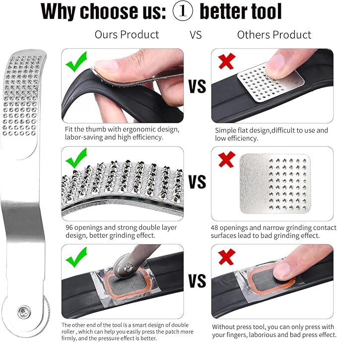 35 PCS Bike Tire Repair Kit, Bicycle Inner Tube Patch Kit with 28 PCS Vulcanizing Patches,Rubber Solution, Metal Rasp, Bike Tire Levers, Bike Patch Kit with Portable Box for MTB BMX Road Bike