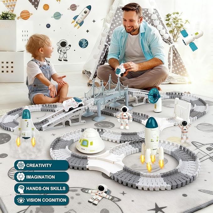 Race Track Set for Kids - Best Birthday Gift for Boys 3 4 5 6 7 Years Old, 290+ PCS DIY Flexible Tracks Toys with Cars