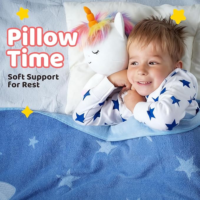 Puffpals Weighted Plush, Cute Pink Unicorn Weighted Stuffed Animal with Beads, Soft Sensory Plush Pillow Toy for Kids & Adults (14in, 1.7lbs)