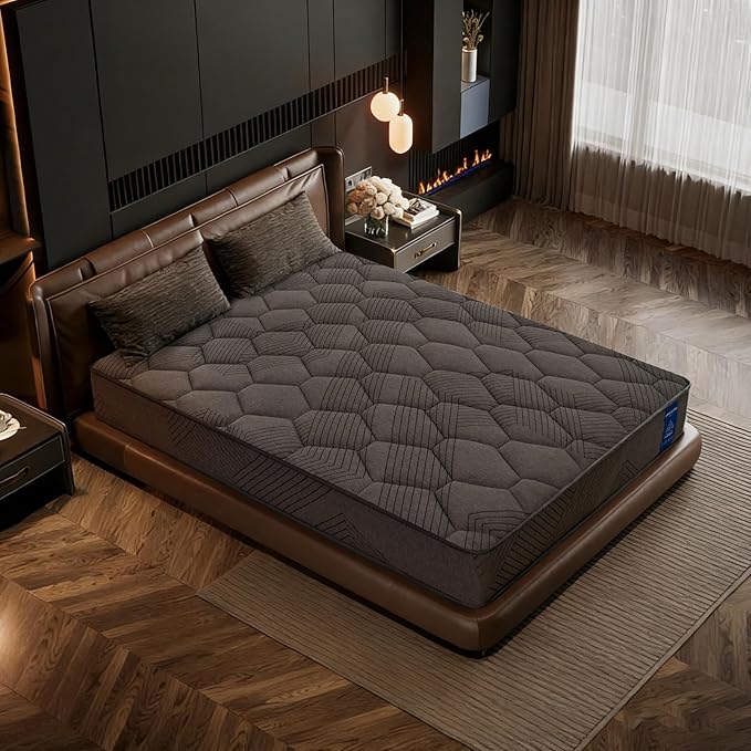 12" Full Hybrid Mattress, Memory Foam Hybrid Mattress in a Box with Pocket Springs for Motion Isolation Pressure Relief, Medium Firm Ideal for Guest Room or Apartment, Grey