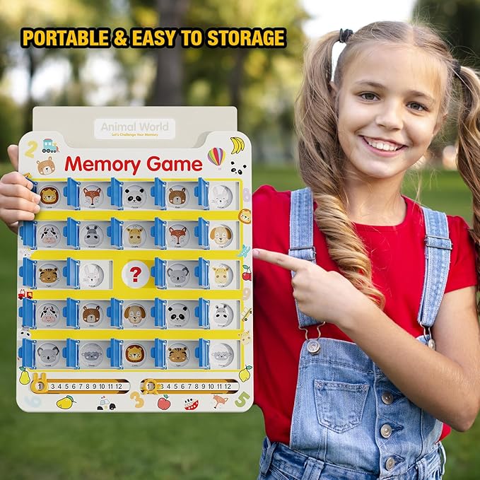 Matching Memory Game for Kids Age 3 4 5 6 7 8 9,Toddler Kids Travel Toys,Board Game,Road Trip Essentials for Toddler Boys Girls,Christmas Birthday Gifts Stocking Stuffers for Kid