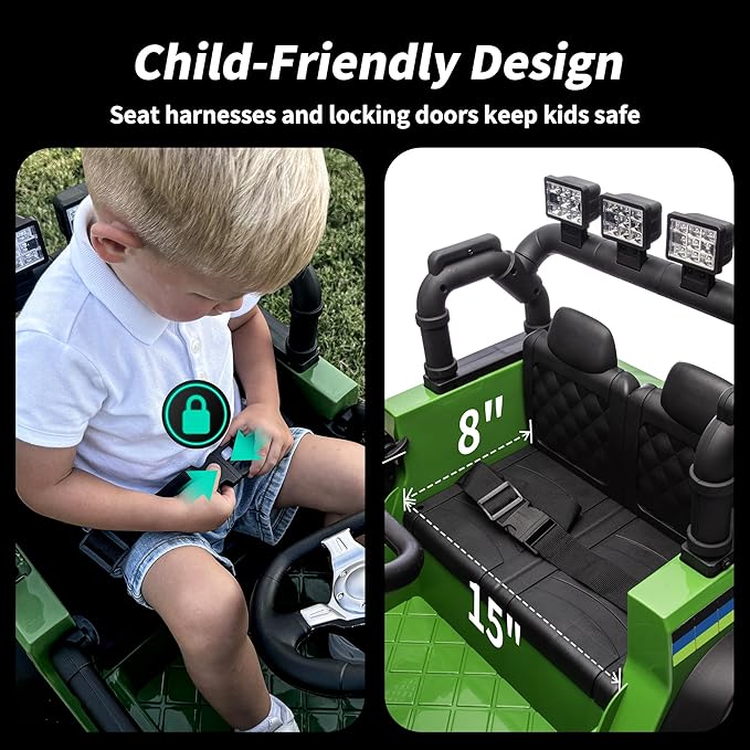 24V Kids Ride on Car, Kids Electric Vehicles Car Ride on Toy Truck for Toddlers 3-5 w/Remote Control, 400W Motor - Green