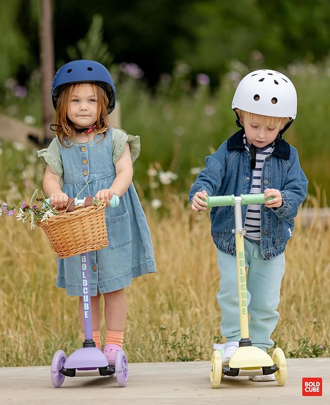 Teeny | 3 Wheel Mint Scooter for Kids & Toddlers Ages 3-6 Years | Flashing Wheels | Height Adjustable 53 to 70 cm | My First Scooter