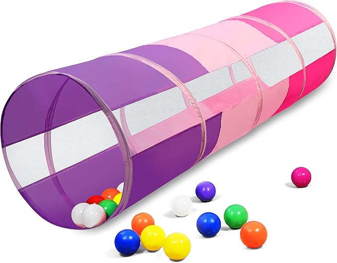 Hide N Side 6ft Crawl Through Play Tunnel Toy, Pop up Tunnel for Kids Toddlers Dogs Babies Infants & Children Gift Indoor & Outdoor Action Toy Tunnel