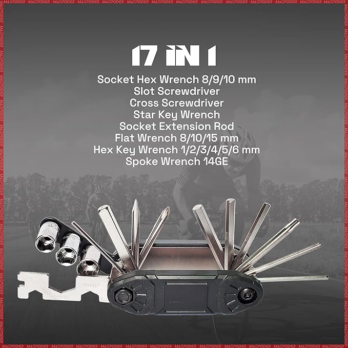 Bike Tool Kit, Repair Kit with Frame Bag, Mini Pump, Multitool, Tire Lever Patches Bicycle Accessories Set for Adult Bikes Road Mountain MTB