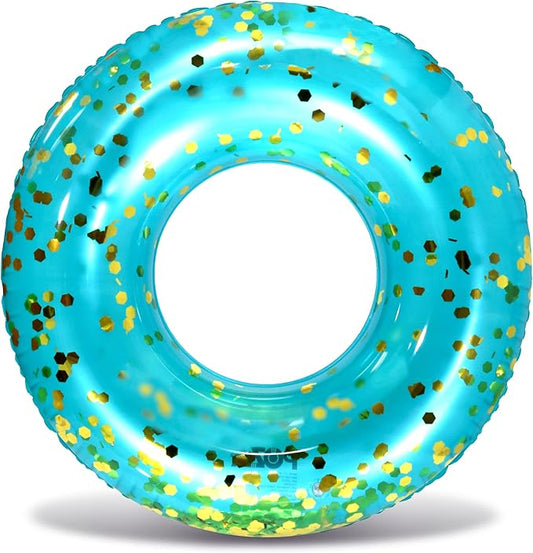 CoTa Global Inflatable Pool Float Tube Confetti Premium Swim Ring Heavy Duty Vinyl Flotation Pool Floats Toy for The Beach, Party, Vacation, UV Resistant - Pool Party