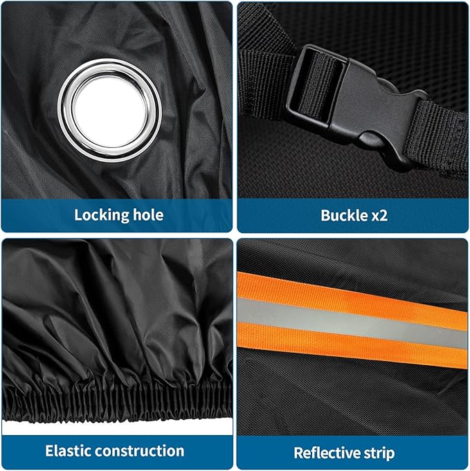 AKEfit Bike Cover, Waterproof Outdoor Bicycle Cover Rain UV Snow Proof with Anti-theft Lock Hole Outside Bike Storage Covers for Mountain Road Electric City Bike-XL for 1, 2 Bike