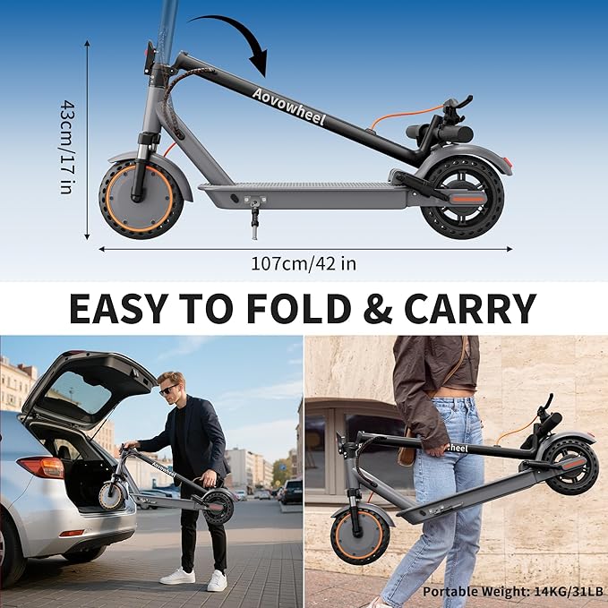 Electric Scooter for Adults, Folding E Scooter with 350W/500W Motor 16/21 Mph Top Speed, Max 19-23 Miles Long Range, 8.5''/10'' Solid Tires Commuting Scooters with Dual Brakes System, APP