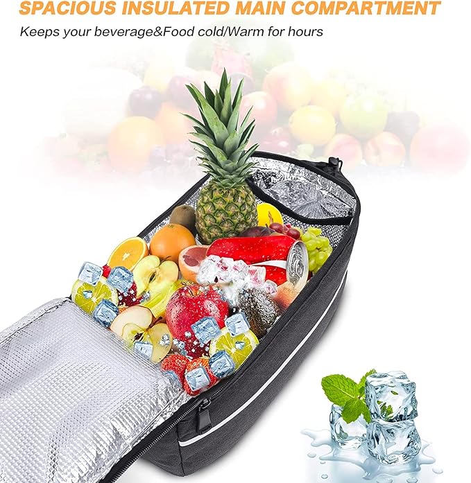 MOSISO Bike Rack Bag, Waterproof Bike Trunk Cooler Pouch Insulated Bicycle Rear Seat Pouch Cycling Backseat Storage Cargo Luggage Saddle Shoulder Bag