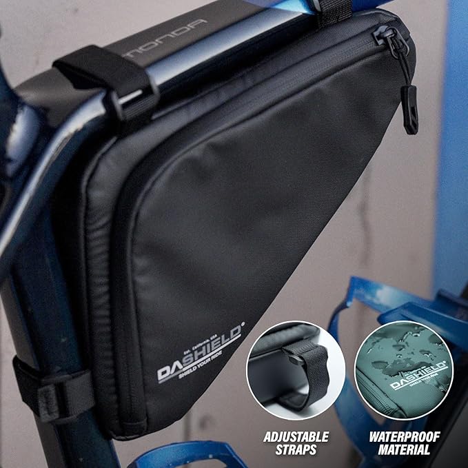 Bike Frame Bag Waterproof Bicycle Triangle Pouch, Storage Bag Strap-On, Mountain Road Bike MTB Cycling Bike Acessories, 1.5L