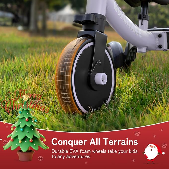 besrey 5 in 1 Toddler Bike for 1 Year to 4 Years Old Kids, Toddler Tricycle Kids Trikes Tricycle, Toys for Boy & Girl, Balance Training, Removable Pedals