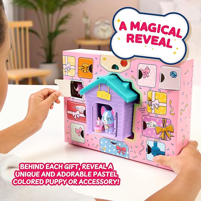 Little Live Pets Dog House Playset, Mama Surprise Families Puppy Party Pack, 15 Mini Collectible Puppies, Fold-Out Dog Playset Toy Gift for Kids 5+