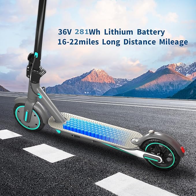Electric Scooter for Adults & Teens, 350W Motor, 19 MPH Top Speed, 15/21 Miles Range, Foldable E-Scooter with 8.5" Honeycomb Tire, Escooter with Dual Braking System and App Control