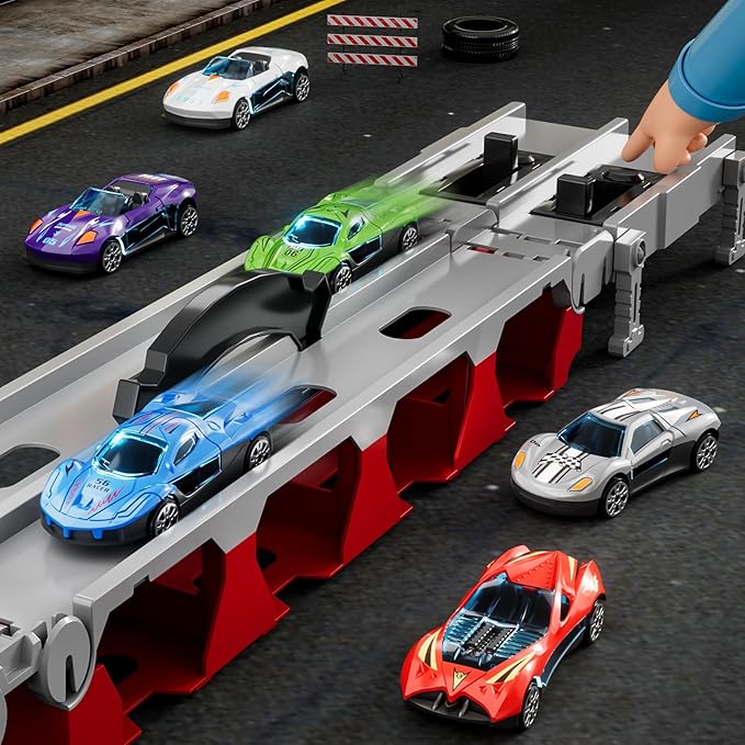 78-Inch Cars Trucks Toys for Toddler 1-3 2-4 3-5 4-7 Years Old Boys Kids, Transport Truck with 24Pcs Die-Cast Cars, Gifts for 3 4 5 6 Year Old Boys, Toddler Boy Toys Ages 3-5 4-7