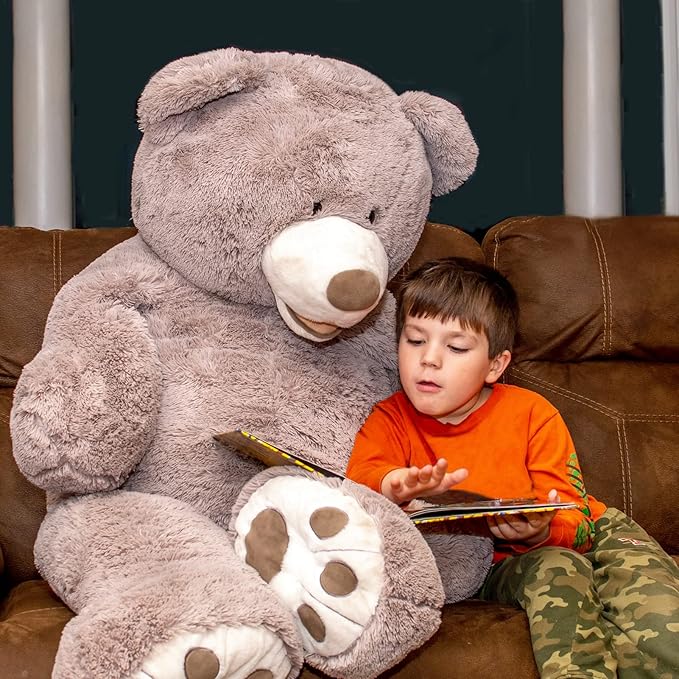 HollyHOME 5ft Giant Teddy Bear Stuffed Animal Huge Teddy Bear Plush with Big Footprints Valentines Gift 5 Feet Grey