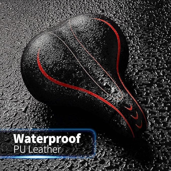 Xmifer Oversized Bike Seat, Comfortable Bike Seat - Universal Replacement Bicycle Saddle - Waterproof Leather Bicycle Seat with Extra Padded Memory Foam - Bicycle Seat for Men/Women