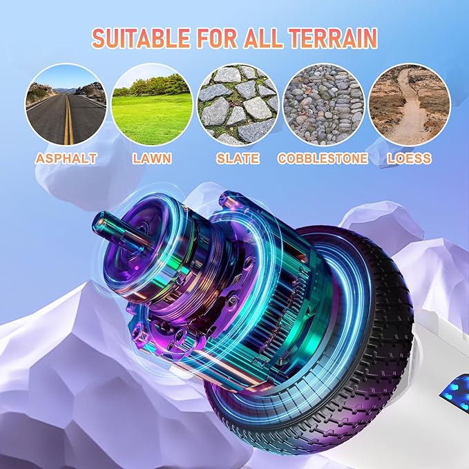 LIEAGLE Hoverboard, 6.5" Self Balancing Scooter Hover Board with Bluetooth Wheels LED Lights for Kids Adults