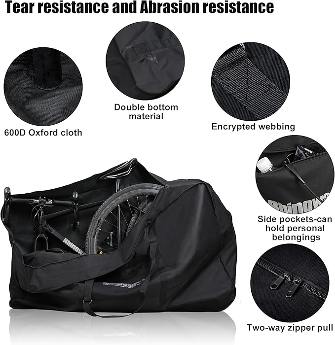 Rhinowalk 20/26inch Folding Bike Bag Waterproof Biycle Travel Case Carrying Case Outdoors Bike Transport Bag for Car Train Air Travel