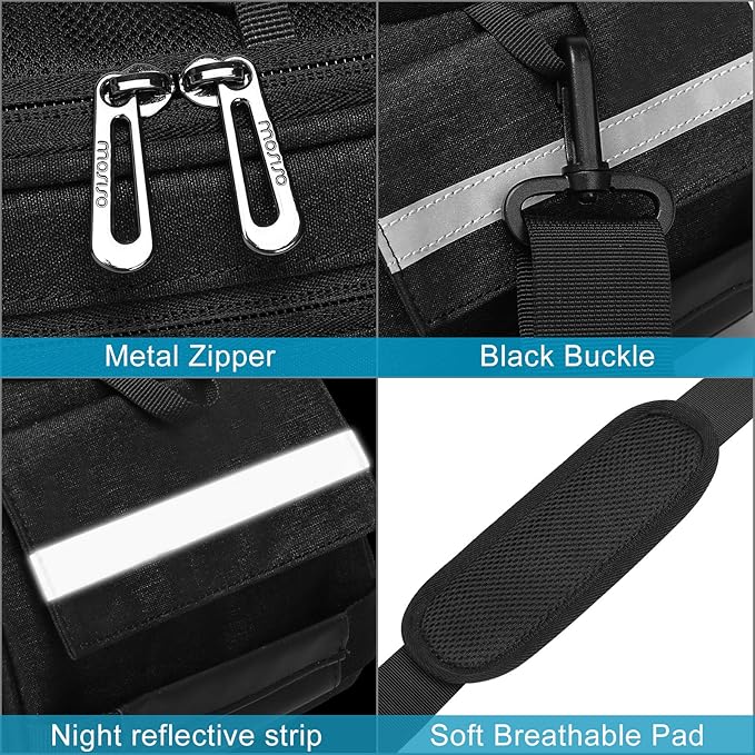 MOSISO Bike Rack Bag, Waterproof Bicycle Trunk Pannier Rear Seat Pouch Cycling Bike Carrier Backseat Storage Luggage Saddle Shoulder Bag