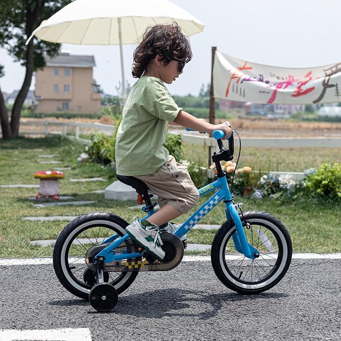 Glerc NuNu 12 14 16 Inch Kids Bike BMX Style for 2-8 Years Old Boys Girls, Toddler Bicycles with Training Wheels & Coaster Brake, Multiple Colors