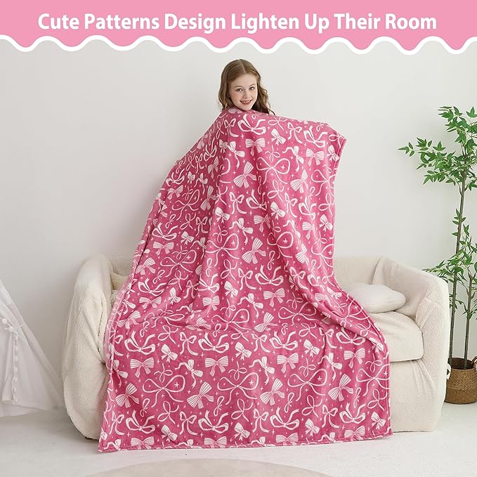 Softan Kids Throw Blanket for Girls & Boys, Warm Soft Toddler Fleece Blankets for Sofa Couch Bed， Cozy Fuzzy Plush Flannel Kids Throw Blanket for Daycare & School - Row 50x60 inches