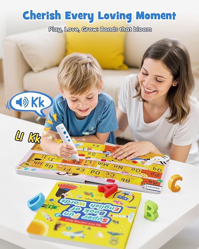 Talking Pen Books Sets, Engaging Electronic Learning Toys with Interactive Audio Sound Books, Toddler Educational Birthday Gifts, Autism Sensory Games for Ages 2 3 4 5 6