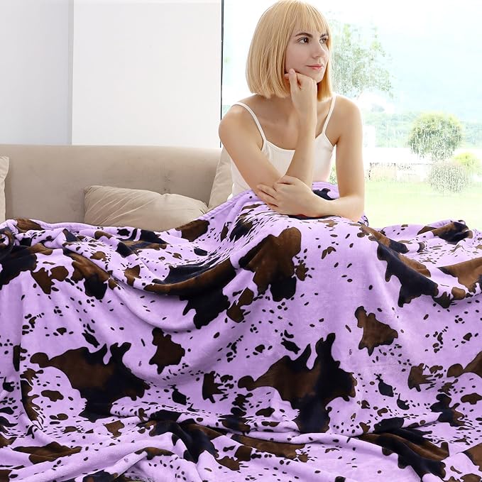 Soft Twin Blankets Purple Fleece Throw Lightweight Cozy Lavender Throw Blanket Living Rooms Sofa Bedroom Decor
